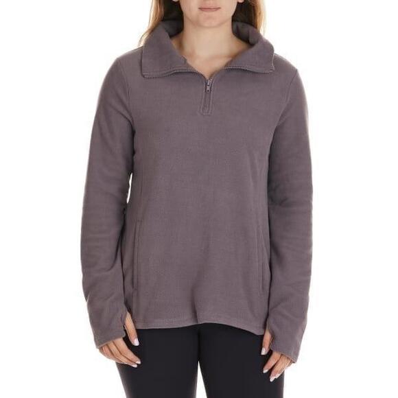 Eddie Bauer Sweaters - L Womens Eddie Bauer Fleece 1/4-Zip Pullover Sweater - Color SHARK or Purple